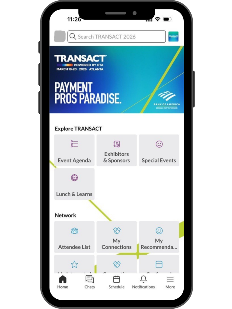 TRANSACT 2026 Mobile App Screen Interface
