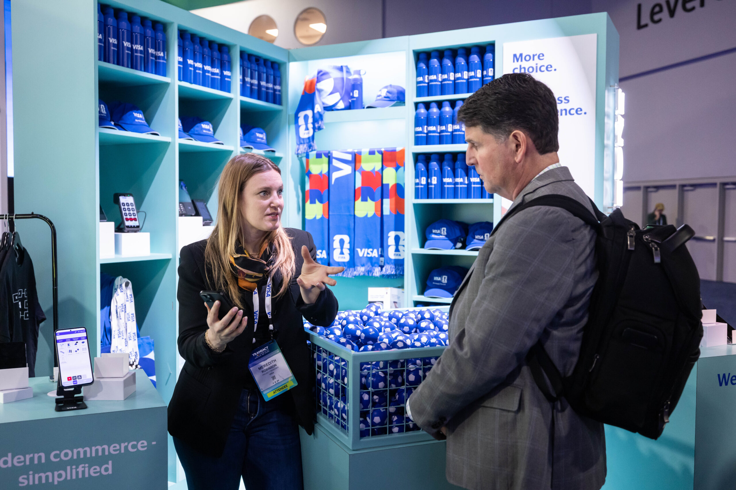 Attendee with an exhibitor